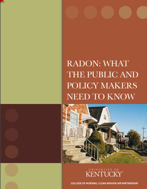 Cover of the Radon and Policymakers handout