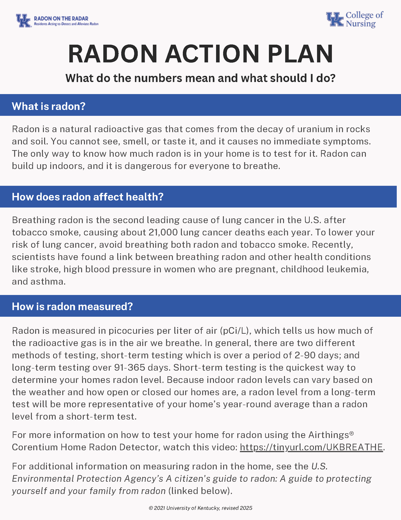 Image of the radon action plan page 1