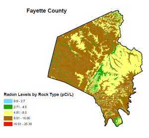 Fayette County Radon Map
