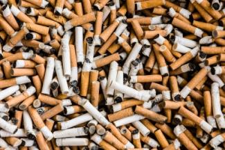 Stock image of pile of cigarettes