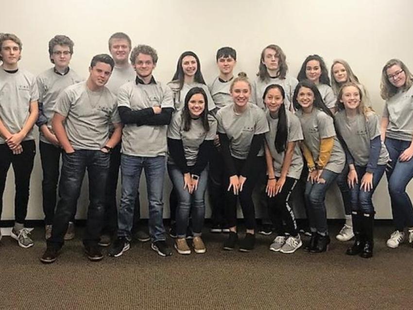 YES students posing together at BREATHE event