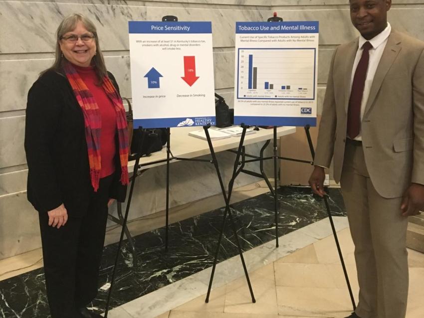 Zim Okoli and Audrey Darville photographed at the Cigarette Tax Event
