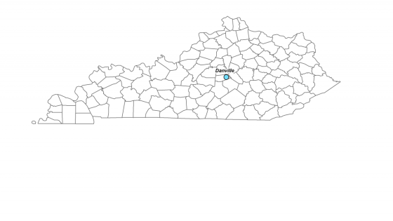 Map showing where Danville is located within KY