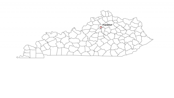 Map showing Frankfort's location within Kentucky